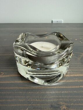 Vintage Pier 1 wavy glass tea light candle holder